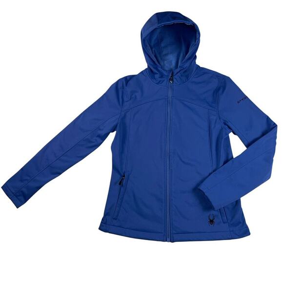 Spyder Women’s Insulated Fitted Hooded All Weather Jacket Cornflower Blue Size S - Picture 5 of 14